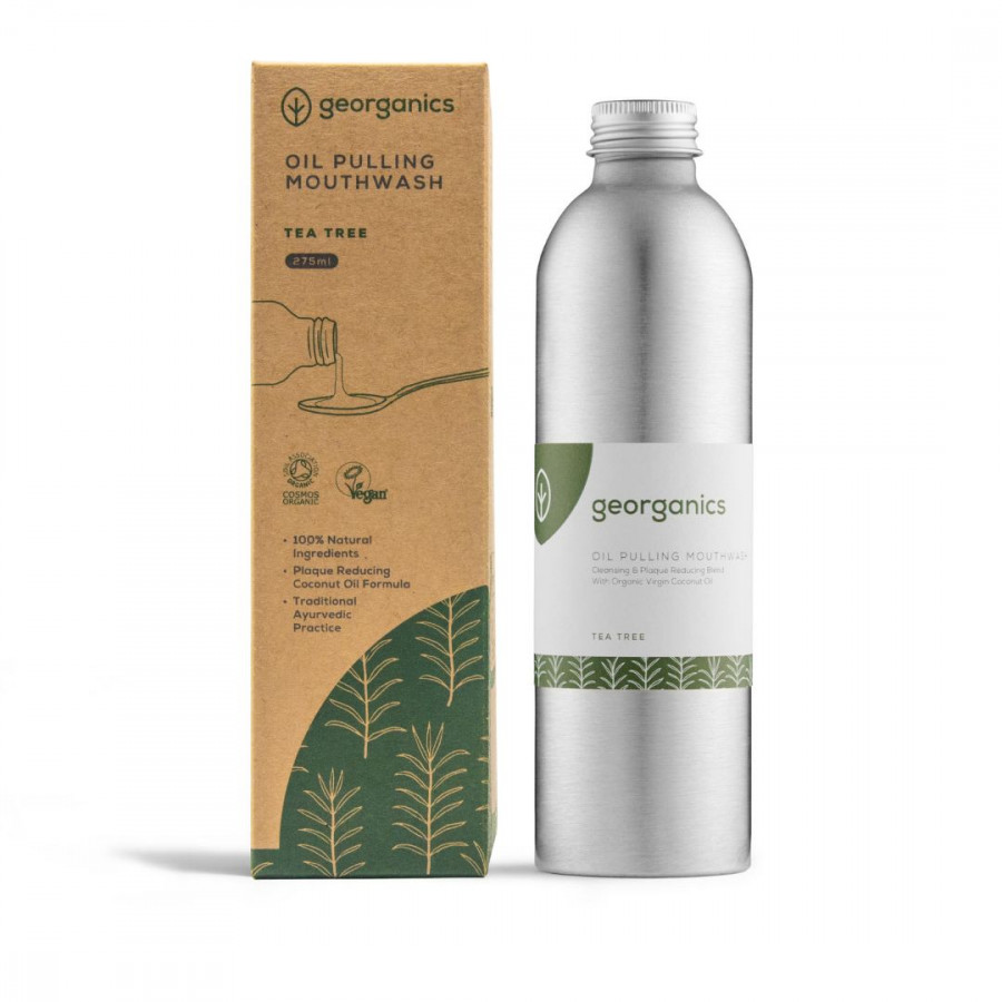Enjuague Bucal Natural Oil Pulling con Árbol de Té – Georganics | Cuidado Bucal Ecológico