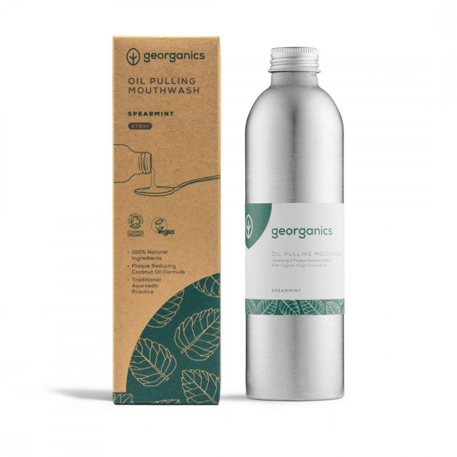 Enjuague Bucal Oil Pulling Natural Hierbabuena – Georganics | Cuidado Oral Ecológico